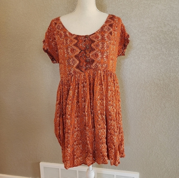 Free people Sundown mini babydoll dress size Medium with pockets - Picture 10 of 10